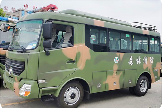 دیزل 170 اسب بخار قدرت سفارشی آف جاده وسایل نقلیه نظامی اتوبوس 4x4 6 متر بدن 17 صندلی