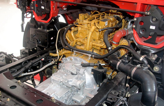 GVW 6 - 12T Diesel Red Cargo Van Truck YUCHAI Engine Manual 6MT جعبه دنده